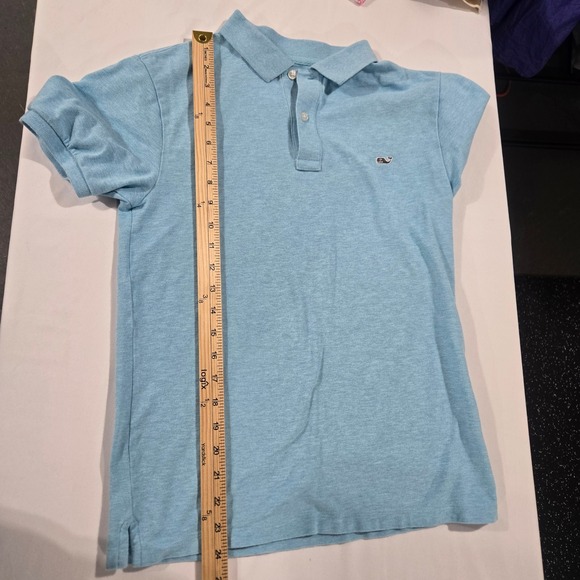 Vineyard Vines Mens Light Blue Heathered Short Sleeve Whale Logo Polo Shirt XS - Picture 6 of 6